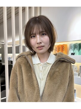ビファイン 本店(Befine) 大人可愛いひし形ショートボブ×シースルーバング