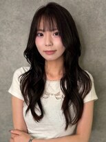 キャパ セントラル 天神 大名店(CAPA central)&nbsp;ロングレイヤー 顔周りカット 韓国風ヘア ブラウンカラー