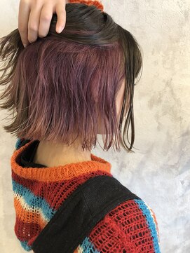 ヘアー リラクゼーション ドロップ 大森店(Hair relaxation drop) 【インナーカラー】ピンクバイオレット/ベリーピンク/外ハネボブ