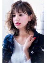 ヘアーアートシフォン 川口東口店(hair art chiffon) ラベンダーカラーorイヤリングカラーの厚めバングくびれミディ