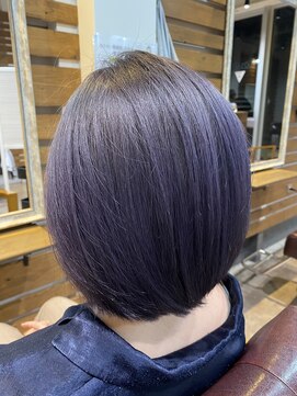 ルー(loup) ラベンダーグレージュ/ダブルカラー/ボブ/グラデーション/天神