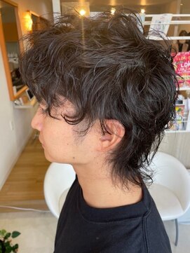 エス ハート オブ ヘアー 名東店(Heart of HAIR) 【ES 川原】 Men's Style #14 ２ブロックウルフパーマへア