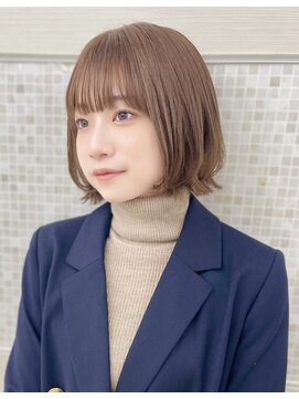 ミチオ ノザワ ヘアサロン ギンザ(Michio Nozawa HAIR SALON Ginza) タンバルモリボブ/シースルーバンク/外国人風カラー/艶感/波巻き