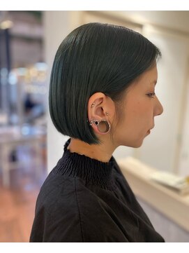 リコ エスト 上野店(lico est) グリーンアッシュ　大人ショート