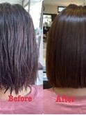 【髪質改善】ストレートヘアーアッシュブラウン