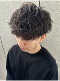 マッシュ波巻きニュアンスツイスパセンターパートウルフパーマ