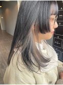 《kitin吉祥寺》インナーカラー　ホワイトベージュ　セミロング