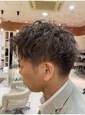 メンズショートツーブロックツイストスパイラル