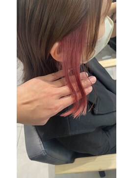 ミエルヘアーエスト 新宿店(mielhair est) イヤリングカラー☆ピンク