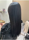 暗髪ウェーブ巻き×セミロング