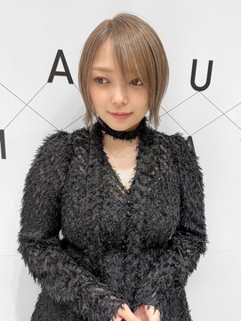 ハルキミナト ジャパン ヨコハマ(HARUKI MINATO japan YOKOHAMA) きりっぱなしボブ/グレージュ/ミルクティー/ブルージュ/ブリーチ