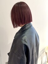 ヨーク(YOKE)&nbsp;【YOKE】暗めカラーショコラベージュ縮毛矯正切りっぱなしボブ