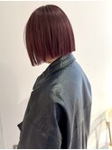【YOKE】暗めカラーショコラベージュ縮毛矯正切りっぱなしボブ