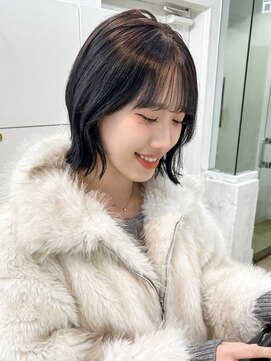 【Nico】佐藤有華／切りっぱなし／プードルボブ／ココアグレー