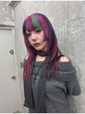 ピンクとパープルとミントのデザインカラーレイヤー