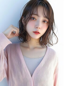 ムウ 難波(MOU) ナチュラルボブ暗めカラーグランマッシュデザイン20代30代40代50