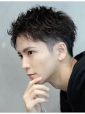 カルマパーマ/ベリーショート/ダークアッシュ/ニュアンスパーマ