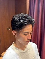 ヘアモードキクチ 日本橋室町店&nbsp;日本橋室町　オールバックパーマ　ショートスタイル