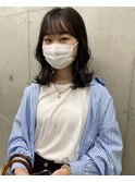 黒髪×ミディアムカット　髪質改善/インナーカラー/ケアブリーチ