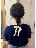 リボンがかわいい編みおろしアレンジ＊