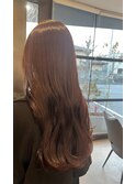オレンジブラウン×艶髪ロング