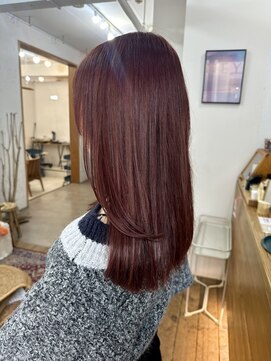 ハニー 町田(HONEY) ブリーチ無ダブルカラー チェリージュ ピンクブラウン 暖色系