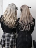 ペアヘアアレンジ☆推し活推しカラーヘアセットハーフアップ