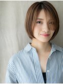 フェイスフレーミング透明感カラーショートボブY上尾20代30代