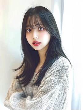 リンクミリ(Link mili) ロングレイヤーカット/黒髪ミニウルフ/オフィスカジュアル