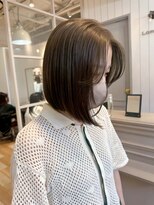 乾かすだけでキマる髪/ナチュラルボブグレージュカラー