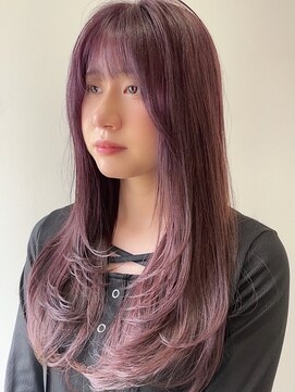 イーストハムアネーロ(EAST HAM anello) ピンクベージュ/パープル/艶髪カラー
