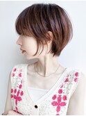 say.ショートボブひし形ショートローズブラウン暗めカラー