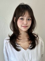 ライン(LINE)&nbsp;韓国風/レイヤー/前髪カット/オリーブ/透明感/ハッシュカット