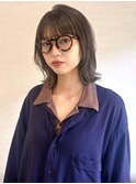 外ハネミディアム ハイトーン アッシュベージュ【鹿児島中央駅】