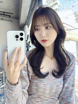 エインアンリー 明治神宮前(AIN.ANLY.) オリーブグレージュ似合わせ大人可愛いくびれヘア韓国レイヤー