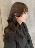 海外風レイヤーセミロングミディアムヘアハッシュカット