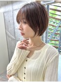 透明感カラー ボブ 前髪 ショート カラー ブリーチ&ダブルカラー