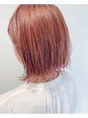 BOB［イルミナカラー・コーラルピンク・透け感・ダメージレス］