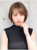 ☆30代40代50代ワンカールショコラベージュベビーバングショート