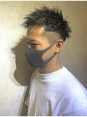 刈り上げ/ツイストパーマ/メンズメッシュ/ベリーショート