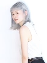 アース コアフュールボーテ 川中島店(EARTH coiffure beaute) ホワイトアッシュホワイトグレージュ外ハネボブダブルカラー