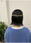 タイトボブ金箔ヘア