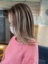 ラフ(LAFF)&nbsp;#バレイヤージュ#グレージュカラー#ボブウルフ#ココアベージュ