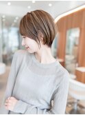 チョコレートカラー/大人ガーリーショートボブ/モードプリカール