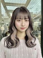 ミンクス渋谷スマートサロン(MINX shibuya smart salon)&nbsp;イヤリングカラーホワイトベージュロング