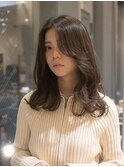 鎖骨ロブ/くびれミディ/ミディアム/顔周りレイヤー/小顔レイヤー