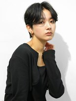 ヴェイン 渋谷(vain)&nbsp;ハンサムショート　センターパート　アッシュ　ウェットヘア