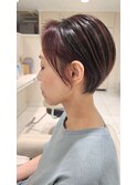 20代30代40代/フェイスフレーミングレッド/襟ギリショート