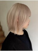 ミルクティーグレージュカラーアッシュグレーベージュカラーボブ