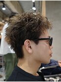 渋谷スパイキーショートパーマアップバンクフェザーパーマ30代